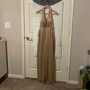 Gold lamé jumpsuit